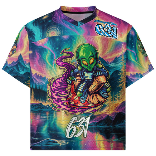 631 Cosmic Haze Jersey - front view showing alien graphic and all-over print cosmic haze design
