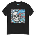 Blaze & Bones Tee with a fiery skull and cannabis graphic, blending bold art and attitude for a standout streetwear look.