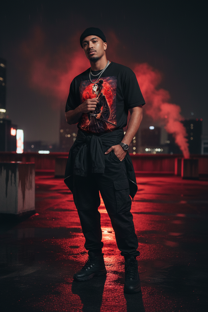 Blood Moon Ronin Tee Lifestyle Shot