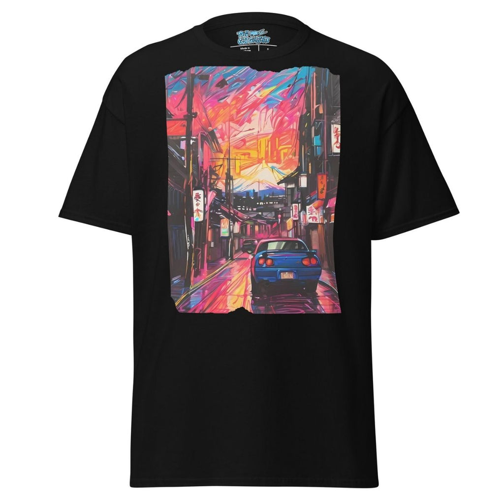 Fuji Drift Tee with a JDM car and Mt. Fuji graphic, blending automotive passion and streetwear style for a bold, adventurous look.
