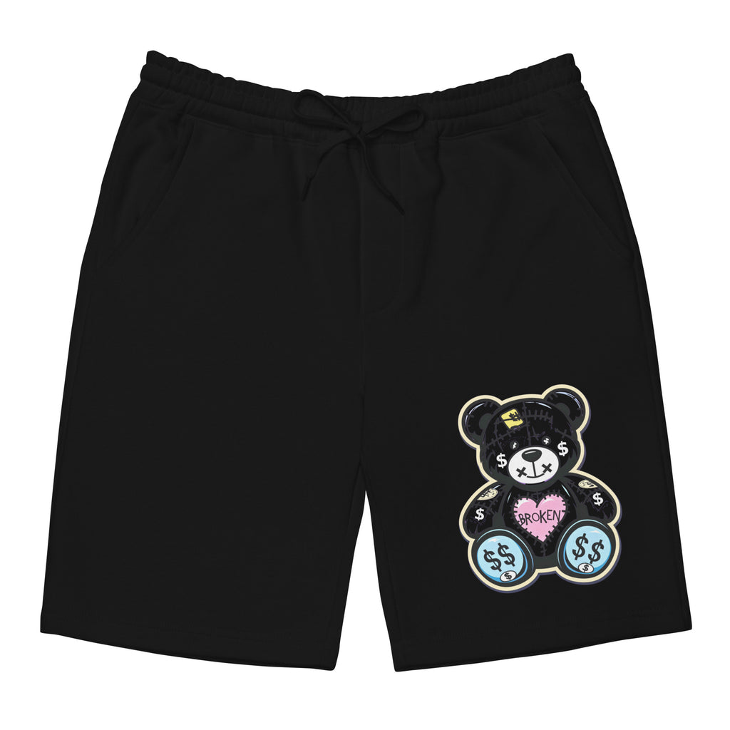 Heartbreak Bear 💔🐻 Fleece Shorts with relaxed fit and soft interior. Ideal for lounging or casual streetwear with a touch of heartbreak style.