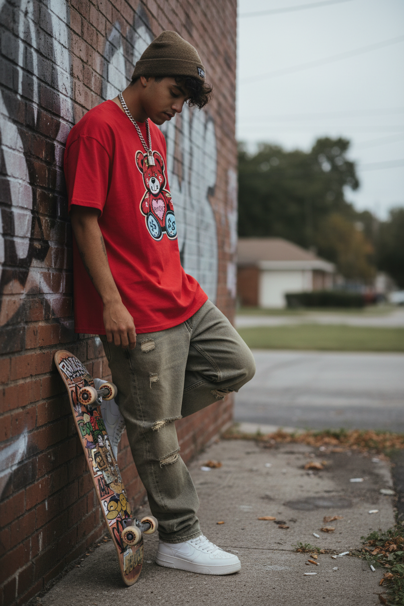 Heartbreak Bear Graphic Tee Lifestyle