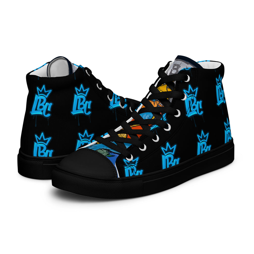 lbc high top canvas shoes with breathable upper and durable sole, handmade sneakers perfect for streetwear style