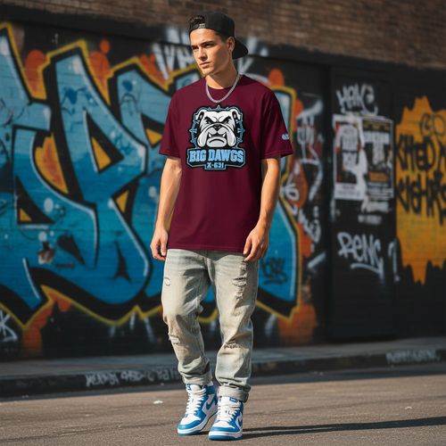 Lifestyle shot of Big Dawgs x 631 Gallery tee