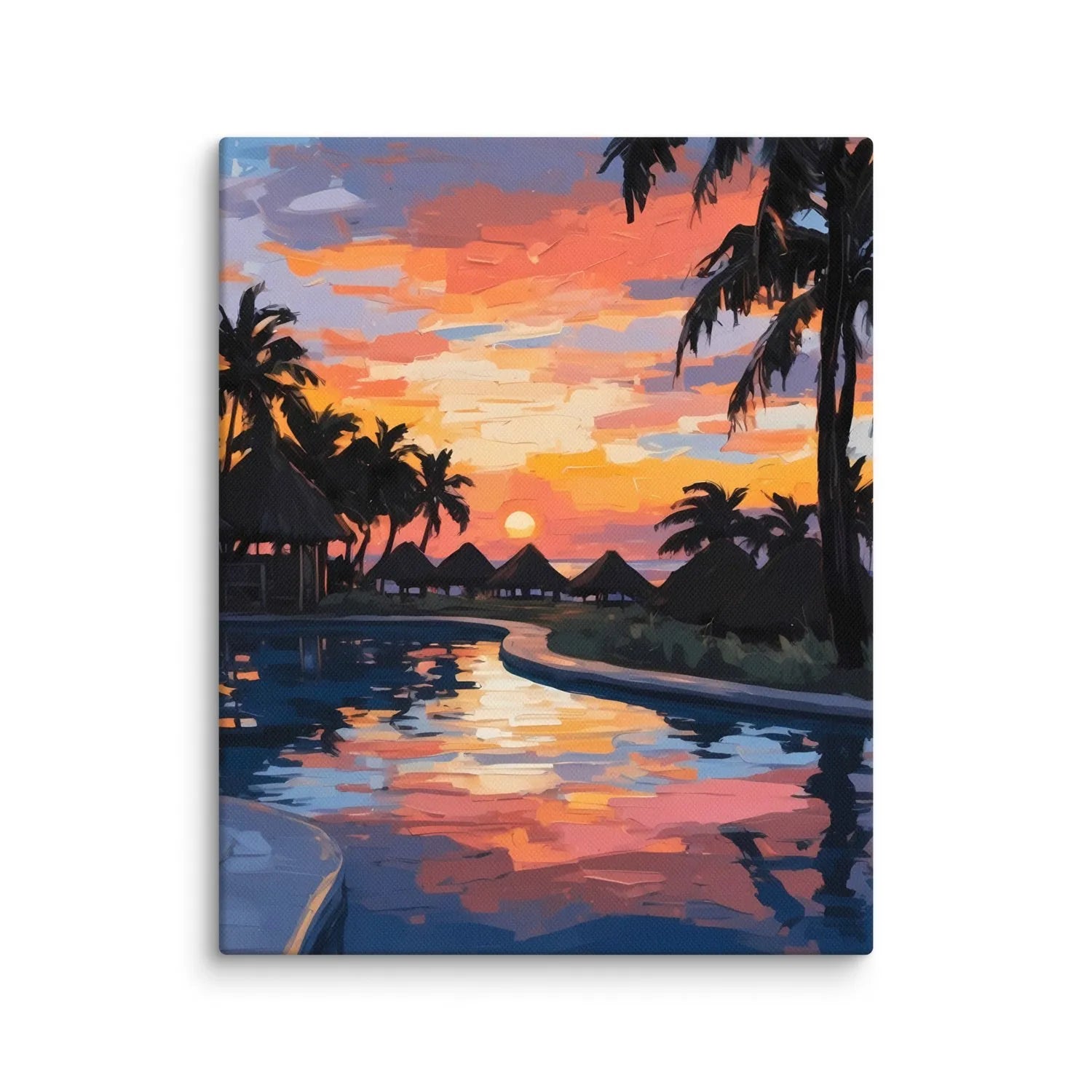 Luxe Poolside Vibes artwork, inspired by premium resorts, evoking luxury, serenity, and relaxation for a sophisticated ambiance in any space.