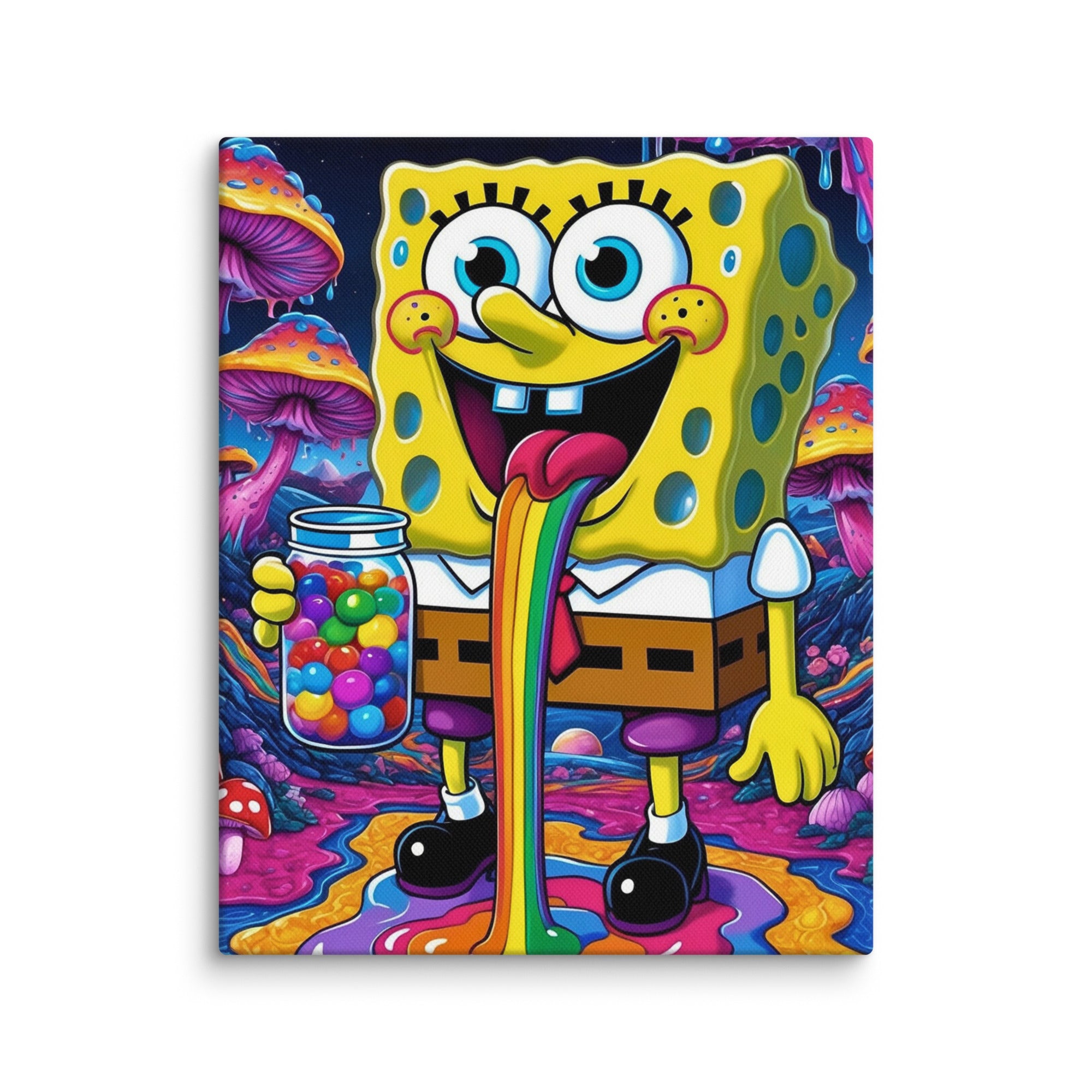 Mushi Sponge canvas print wall art with fade-resistant design and durable stretched canvas for modern home or office decor.