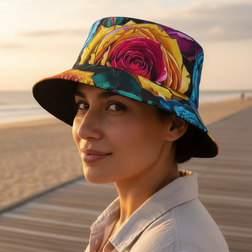 Nature Reversible Bucket Hat Lifestyle - Long Island Beach