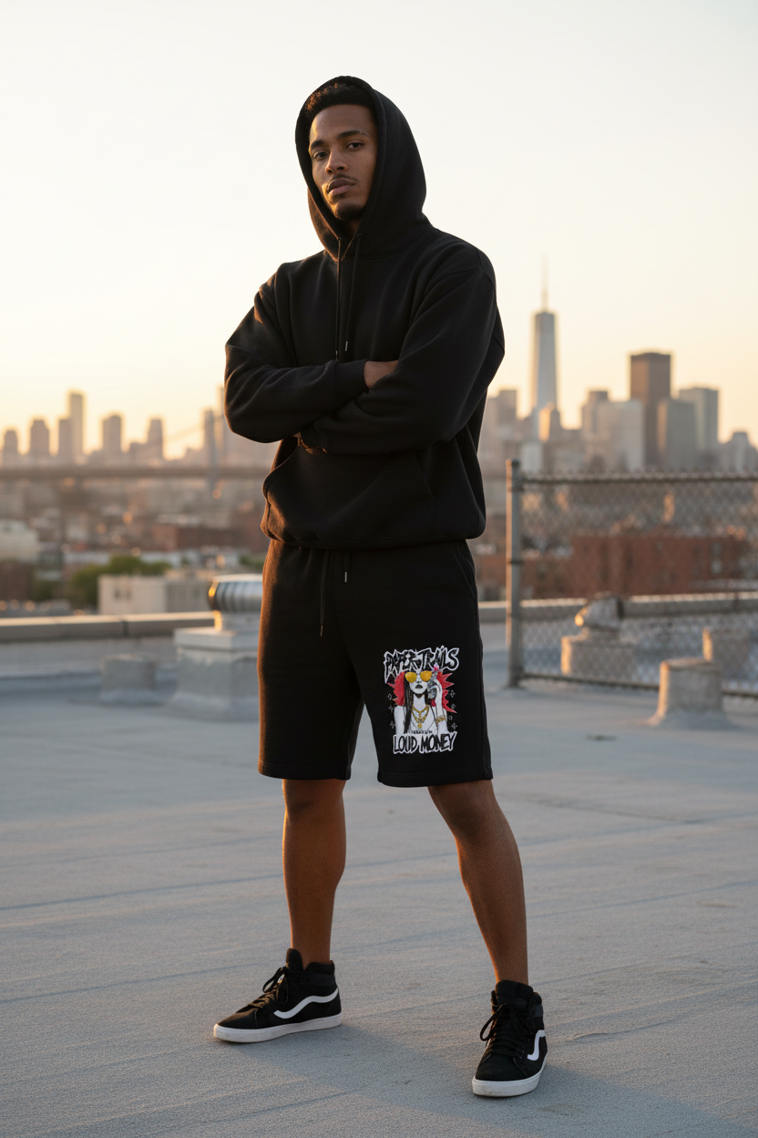 Paper Trails Loud Money Shorts Lifestyle - Long Island Rooftop