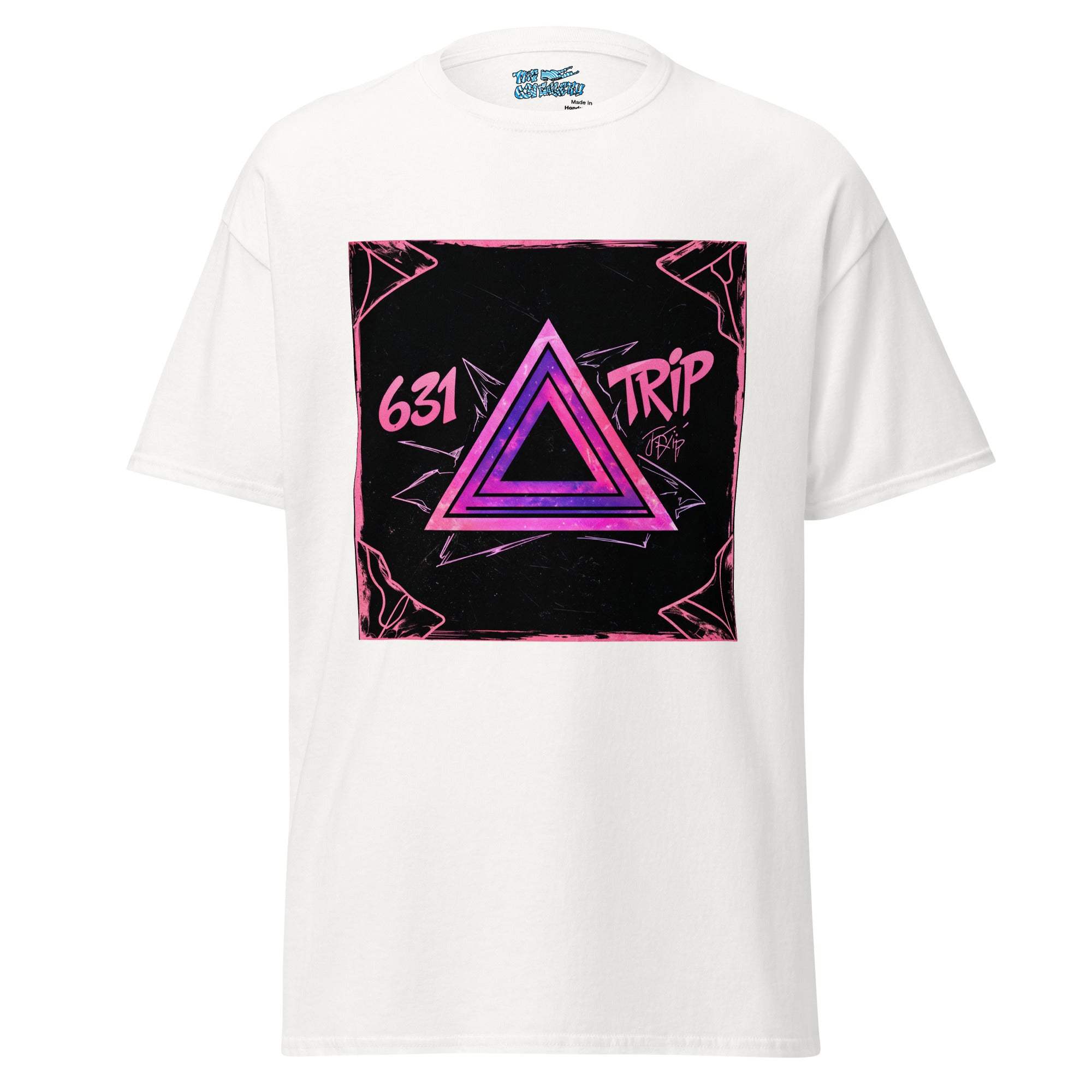 Purple Trip 631 Tee with a sharp purple graphic design, fusing cosmic style and local pride into a clean, structured streetwear piece.