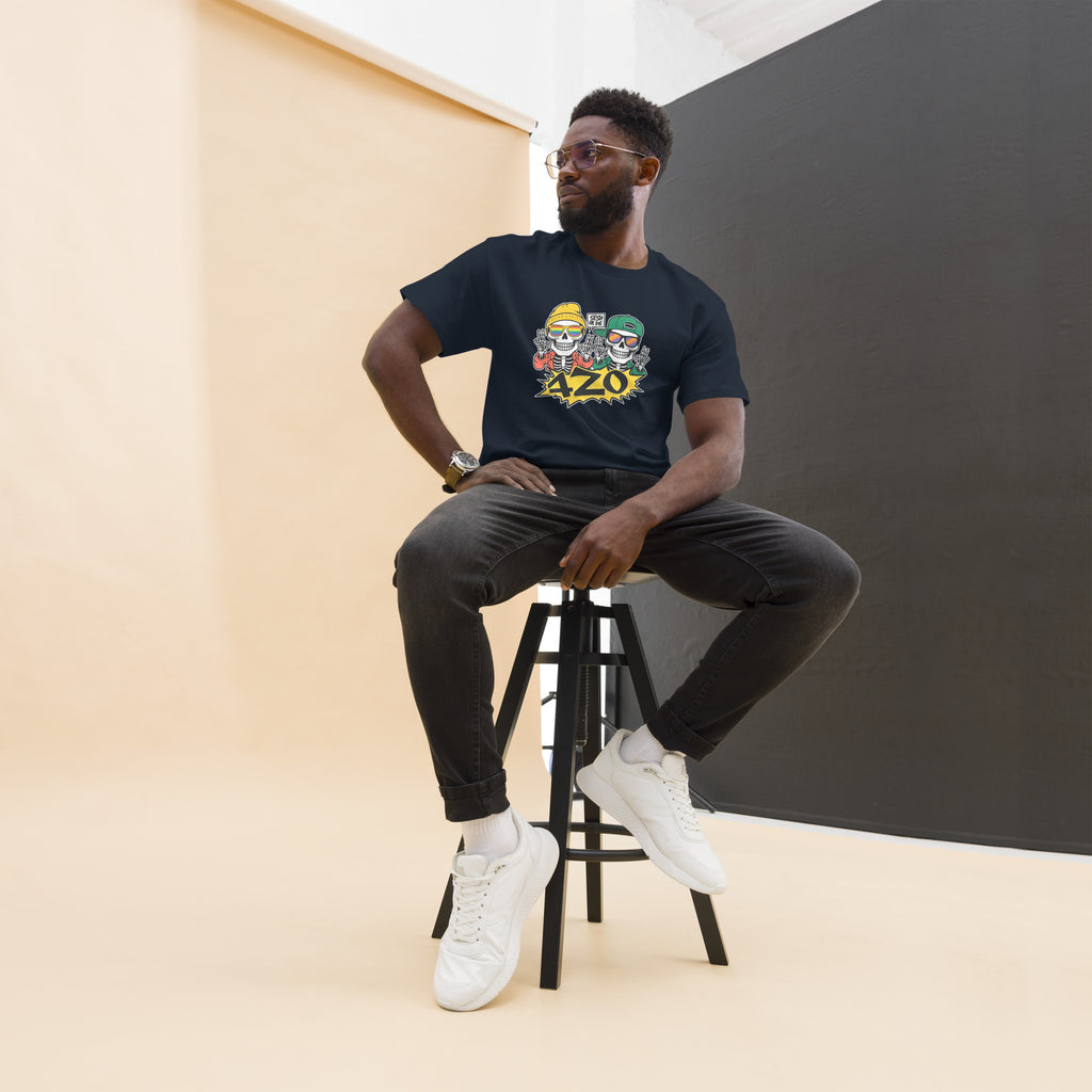 Sesh or Die Tee with skeleton design, ideal for 420 lovers and streetwear fans, combining bold graphics with comfort and attitude.