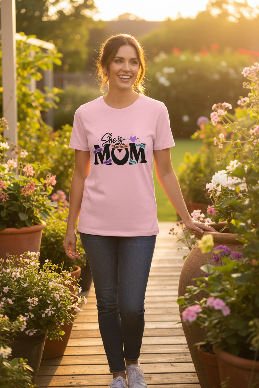 She Is Mom Tee Lifestyle Shot