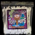 Terp Mops cleaning swabs with a precision spiral head, designed for easy cleaning of quartz bangers, including Terp Slurpers, with a flexible stick.