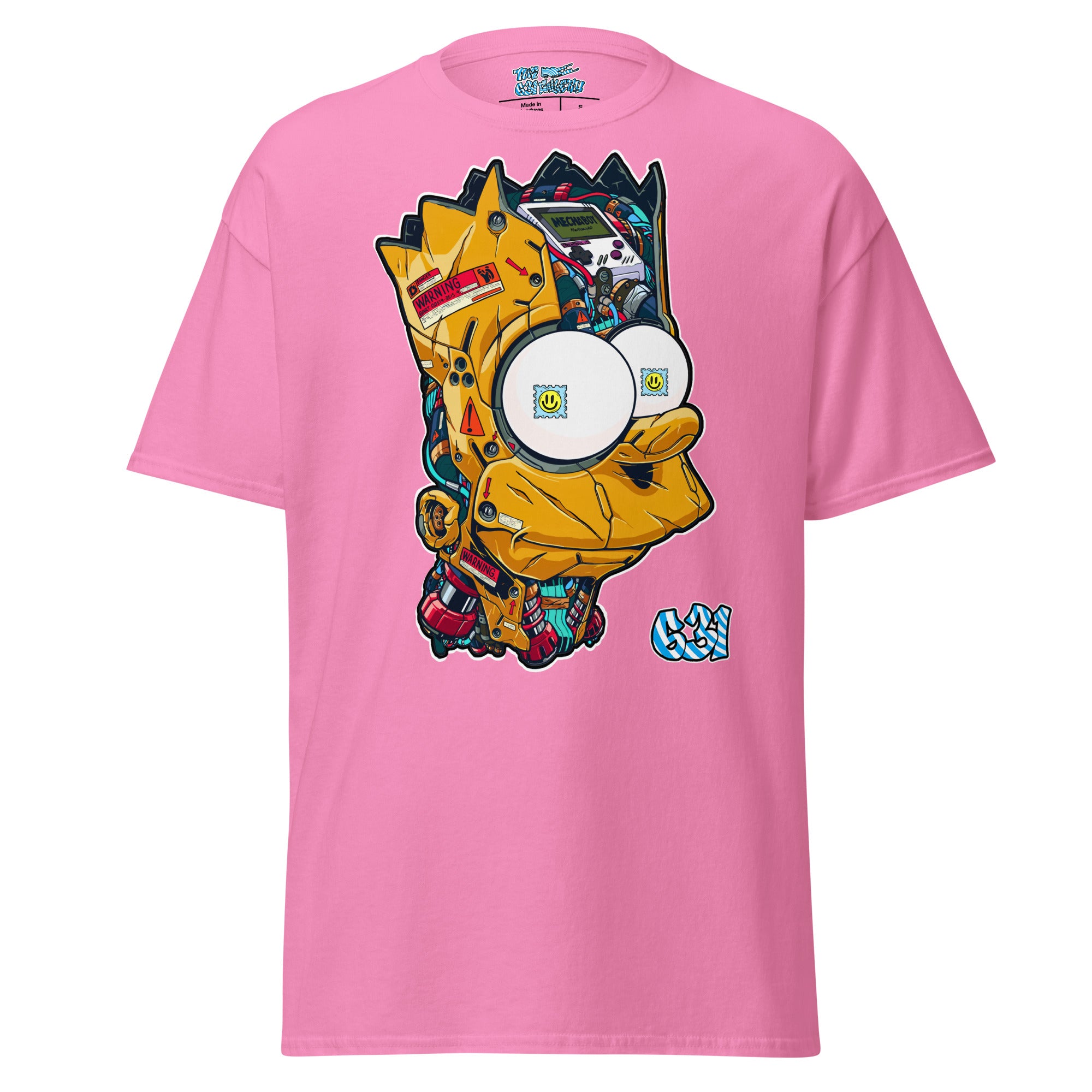 Cyber Rebel Tee – Azalea color variant, unisex cyberpunk streetwear graphic tee