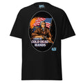 Cold Dead Hands Tee – Black graphic tee with patriotic Americana George Washington vintage artwork, front view