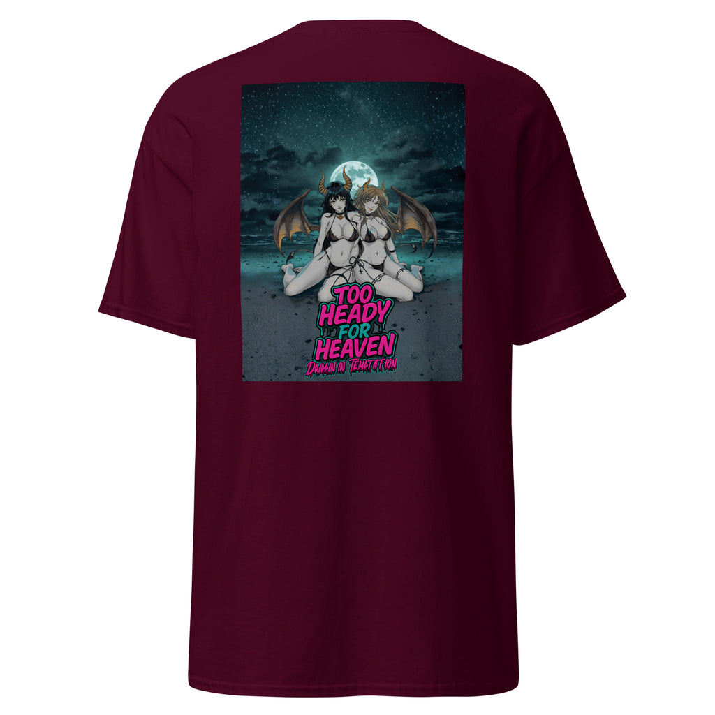 Too Heady X 631 Gallery Classic Tee in maroon - back view