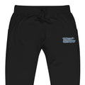 The 631 Gallery fleece sweatpants in black, unisex cotton sweatpants close-up view