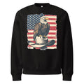 Freedom Flight oversized sweatshirt in black with Americana eagle and flag design, heavyweight fleece