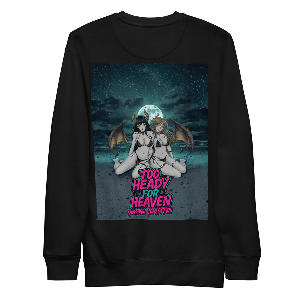 Too Heady X 631 Gallery premium sweatshirt in black back view, heavyweight fleece