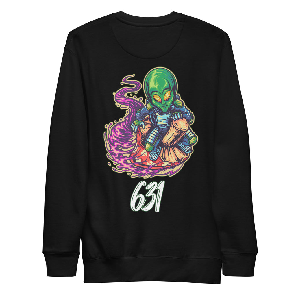 the 631 Gallery Long Sleeve Shirt in black - back view with premium print