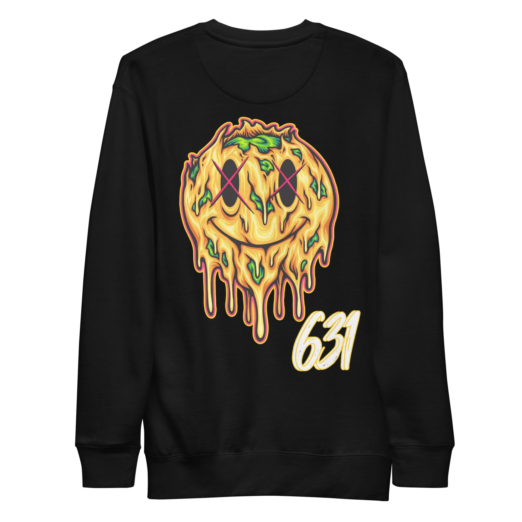 the 631 Gallery Long Sleeve Shirt in black - back view with premium print