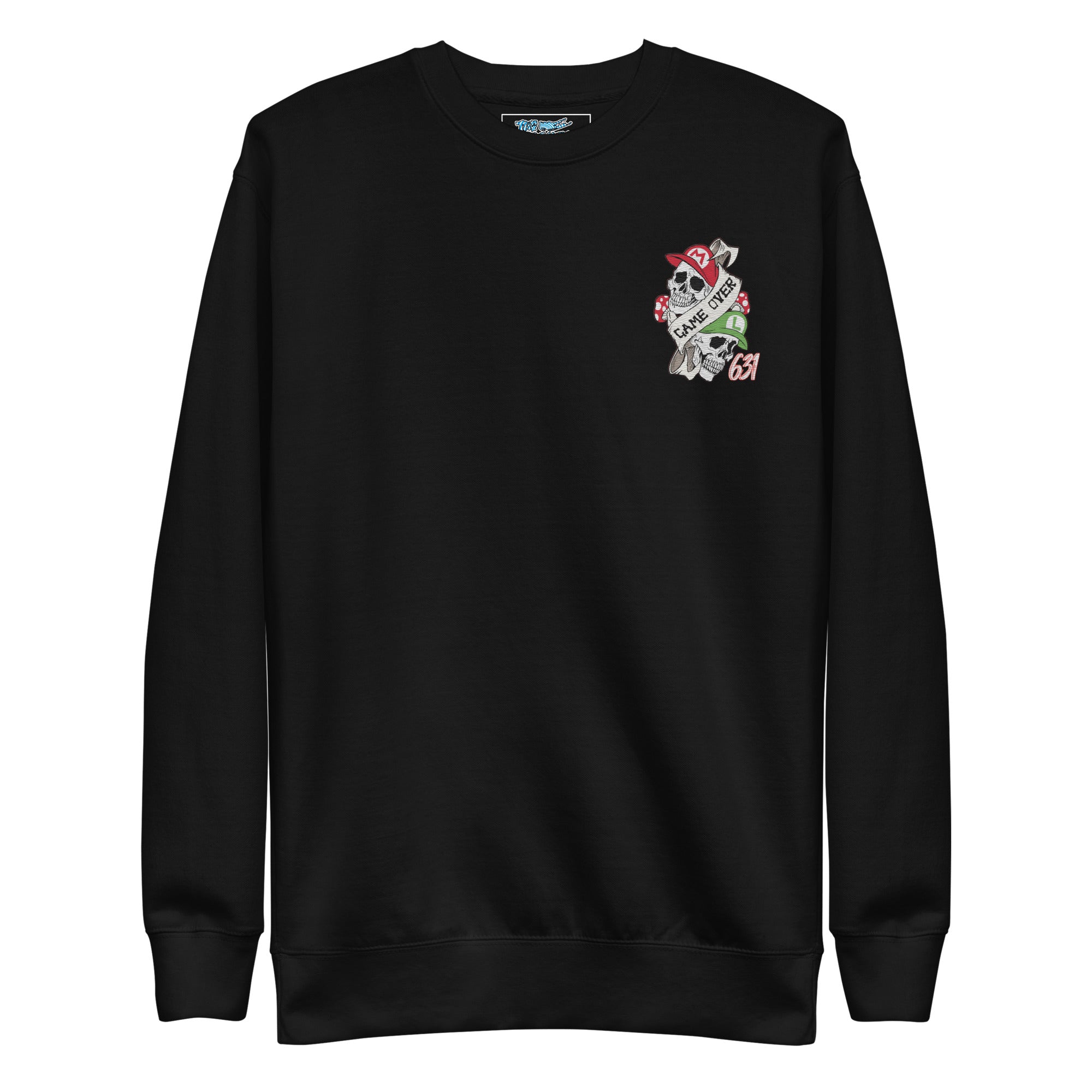 631 Gallery Long Sleeve Shirt in black - front view with premium print