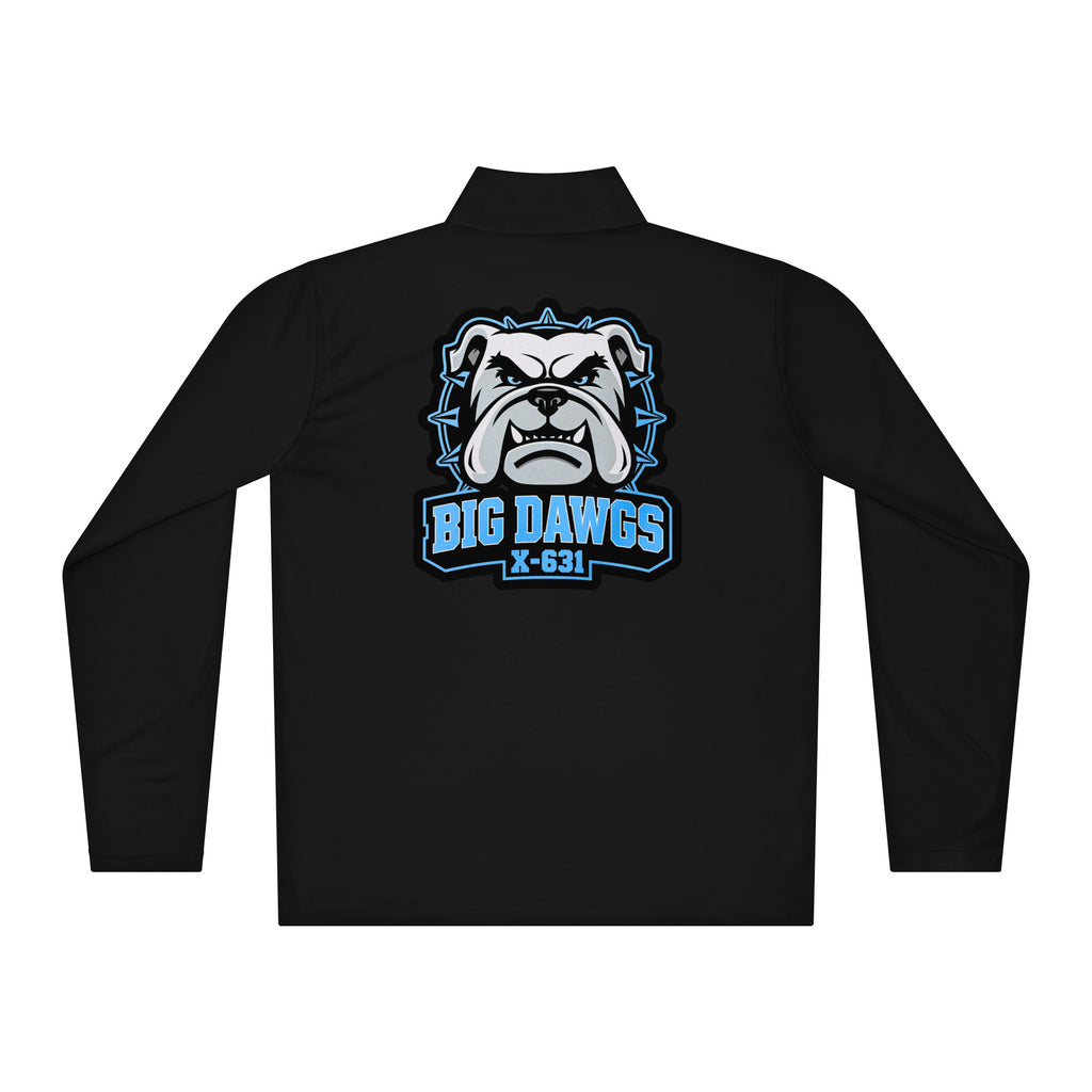Big Dawgs Quarter-Zip Pullover in [black] - back view showing fit and branding
