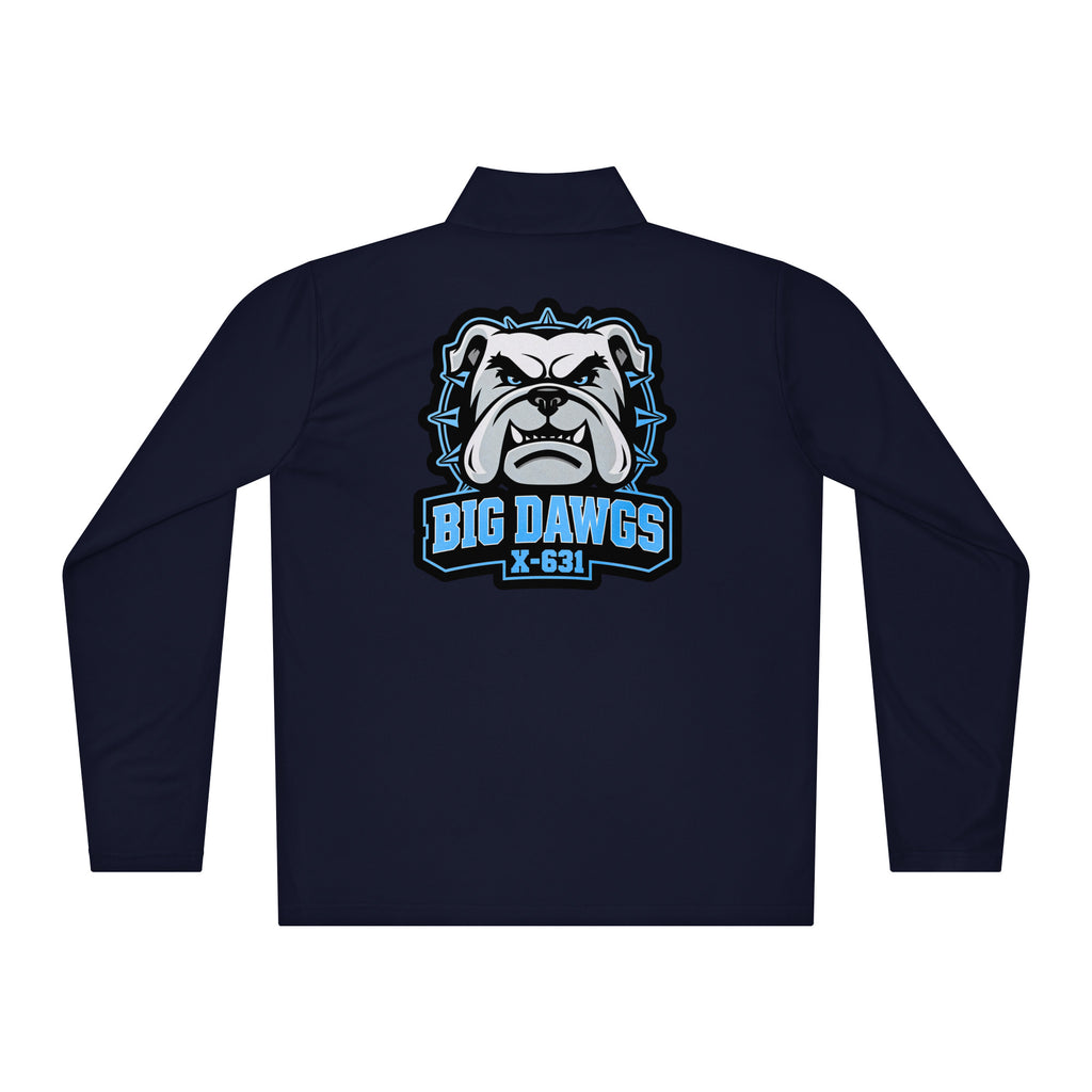 Big Dawgs Quarter-Zip Pullover in [navy] - back view showing fit and branding