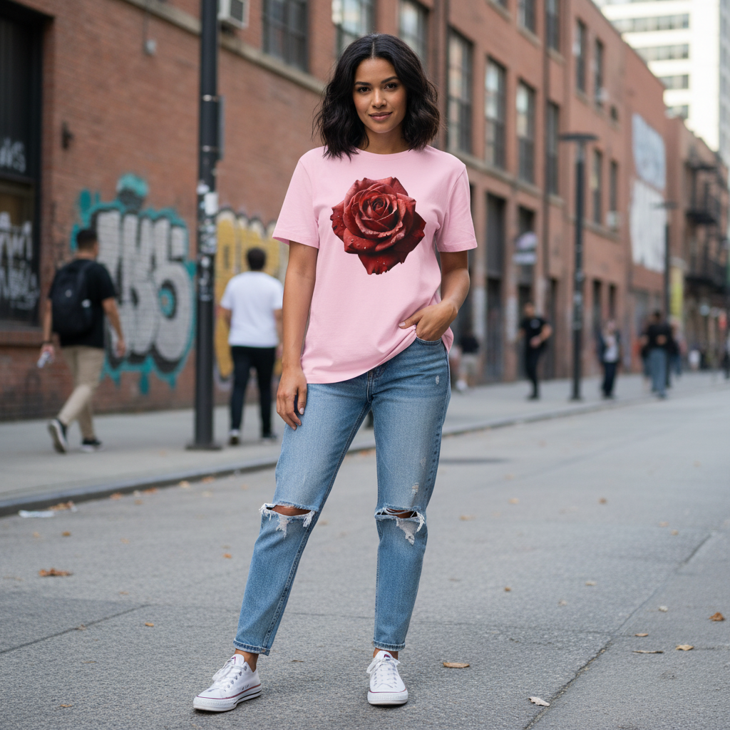 Women's Relaxed Rose Tee Lifestyle